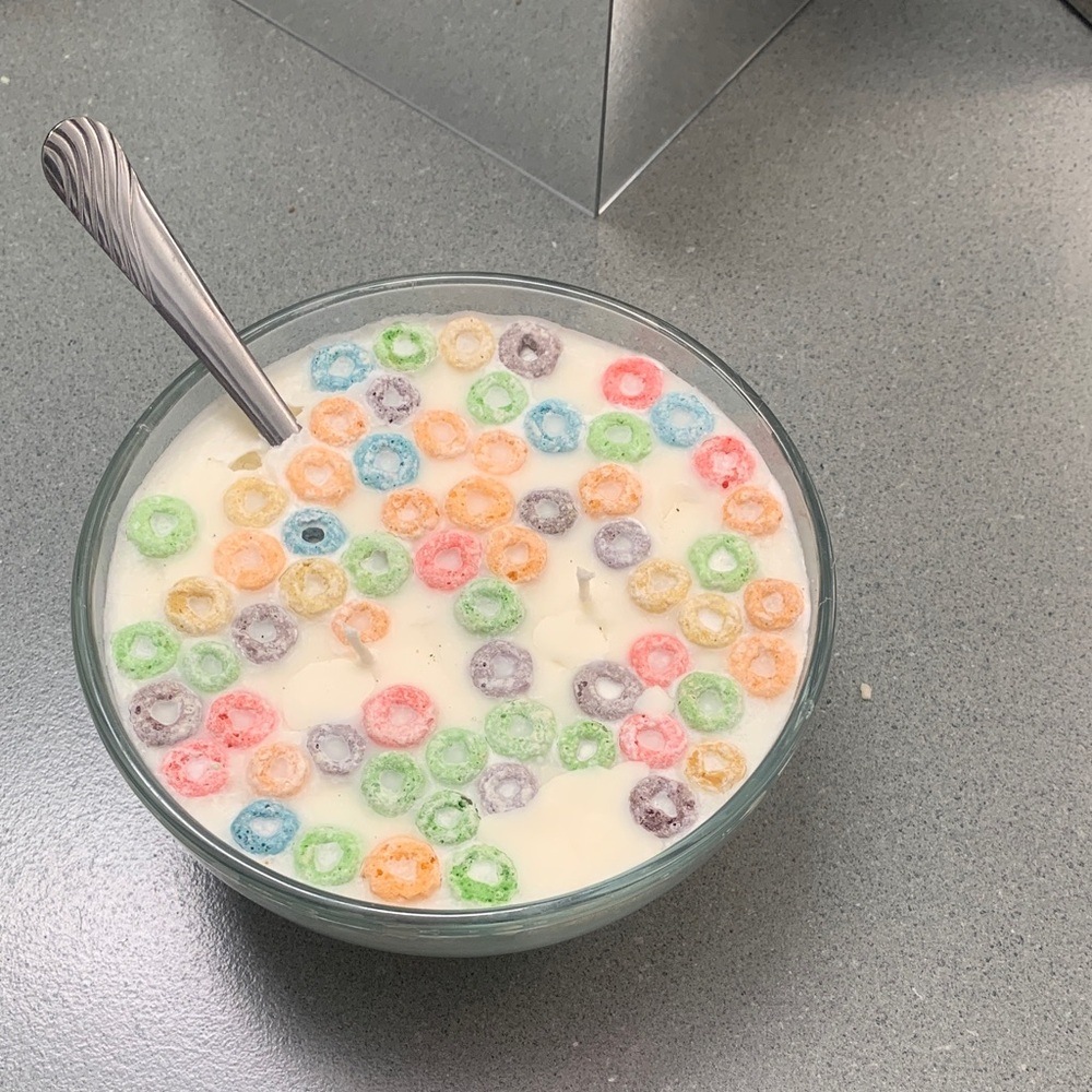 Candle looking Colorful Cereal Bowl with Spoon